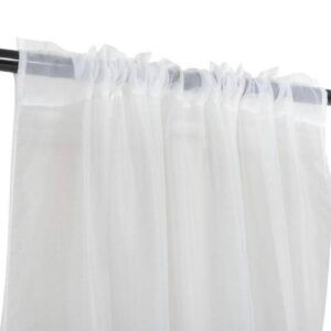 Set 2 cortinas de Velo Liso Blanco con Pasa Tubo
