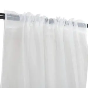 Set 2 cortinas de Velo Liso Blanco con Pasa Tubo