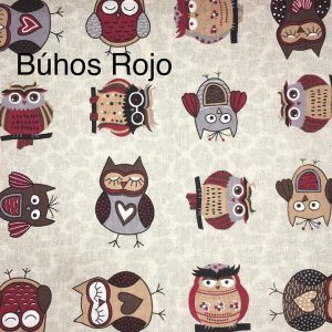 Lona Española Búhos Rojo
