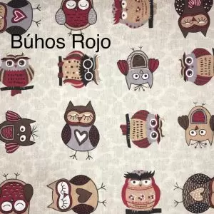 Lona Española Búhos Rojo