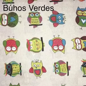 Lona Española Búhos Verdes