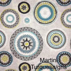 Lona Española Martini Turquesa/Gris