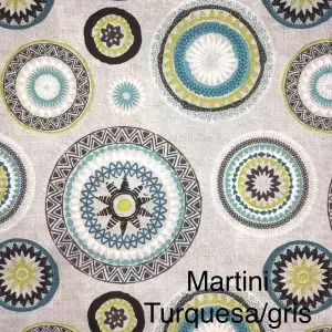Lona Española Martini Turquesa/Gris